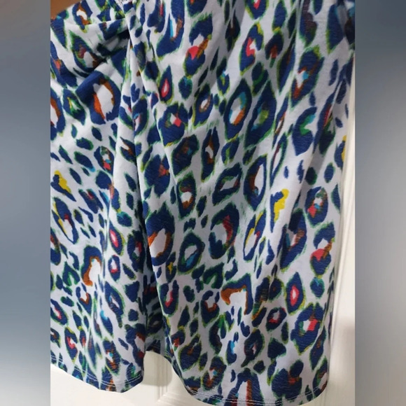Nine West Multicolored Leopard Print Twist Front Blouse in Size XL - Picture 8 of 10